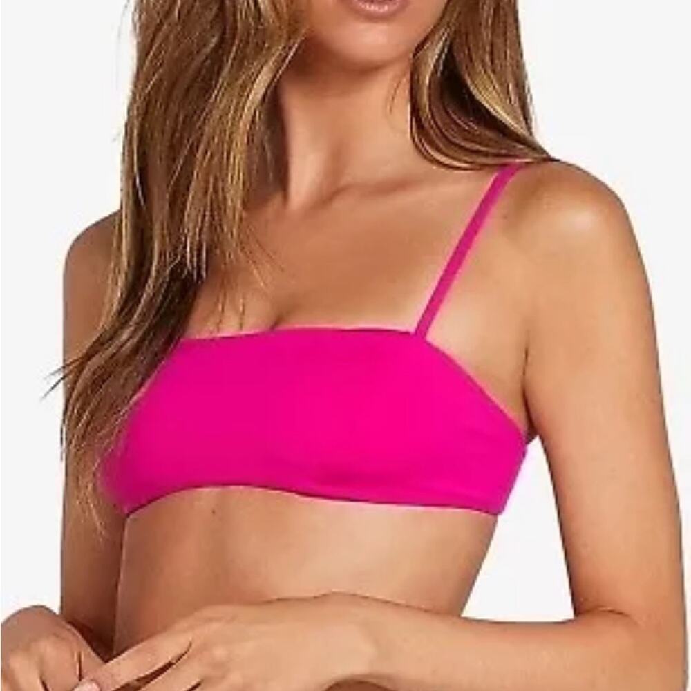 NWT Volcom Fuchsia Bikini Top Small Cropped Swim Top